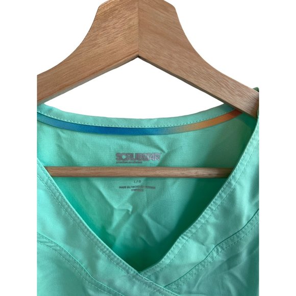Scrubstar Short Sleeve V-Neck Scrub Top Workwear Blue Mint Green Women's Size La - Picture 3 of 4